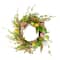 20" Pink & Green Easter Egg With Berry Floral Springtime Wreath